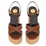 SAINT LAURENT BIANCA PLATFORM SANDALS IN SMOOTH LEATHER