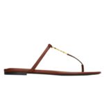SAINT LAURENT CASSANDRA SLIDES IN SMOOTH LEATHER