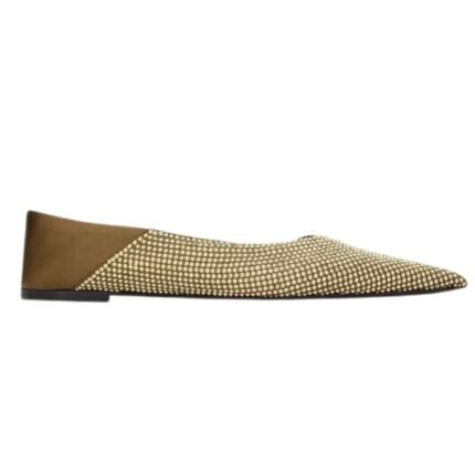 SAINT LAURENT NOUR SLIPPERS IN SATIN CREPE AND RHINESTONES