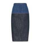 FENDI JEANS SKIRT BLUE TWO-TONE DENIM SKIRT
