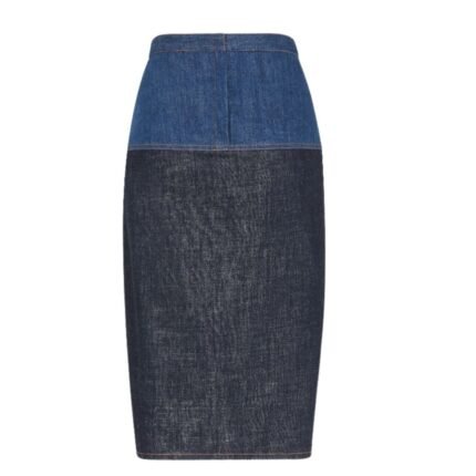 FENDI JEANS SKIRT BLUE TWO-TONE DENIM SKIRT