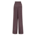FENDI DARK PURPLE FF SILK PANTS