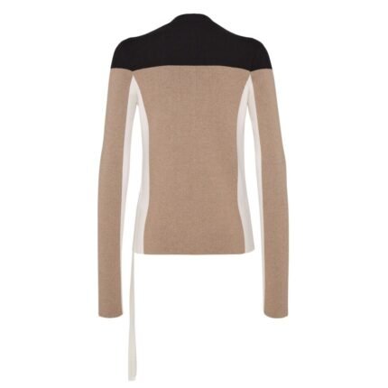FENDI SWEATER BEIGE WOOL AND VISCOSE JUMPER
