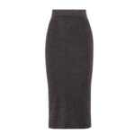 FENDI SKIRT BLACK JERSEY WITH METALLIC YARN