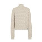 FENDI SWEATER BEIGE FF WOOL AND CASHMERE TURTLENECK JUMPER