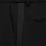 SAINT LAURENT TUXEDO PANTS IN GRAIN DE POUDRE