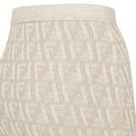 FENDI FF CASHMERE AND WOOL MINI SKIRT