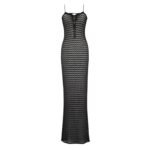 SAINT LAURENT LONG DRESS IN POINTELLE KNIT
