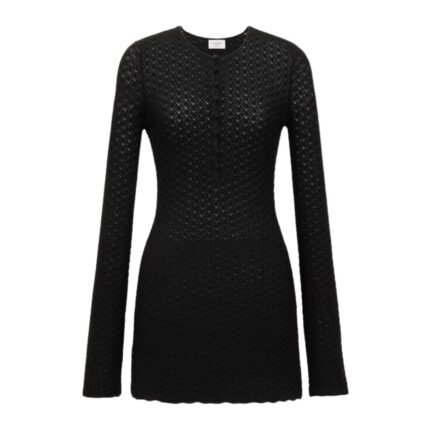 SAINT LAURENT MINI DRESS IN CROCHET KNIT