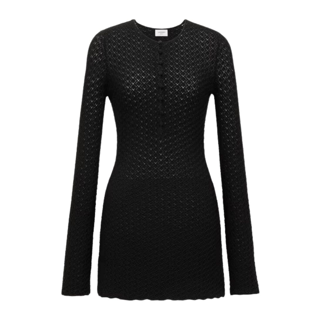 3 SAINT LAURENT MINI DRESS IN CROCHET KNIT