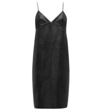 SAINT LAURENT BACKLESS SLIP DRESS IN LAMBSKIN