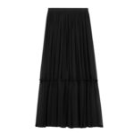 SAINT LAURENT RUFFLED SKIRT IN SILK CREPE MUSLIN