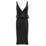 SAINT LAURENT HALTER DRESS IN SILK CREPE MUSLIN