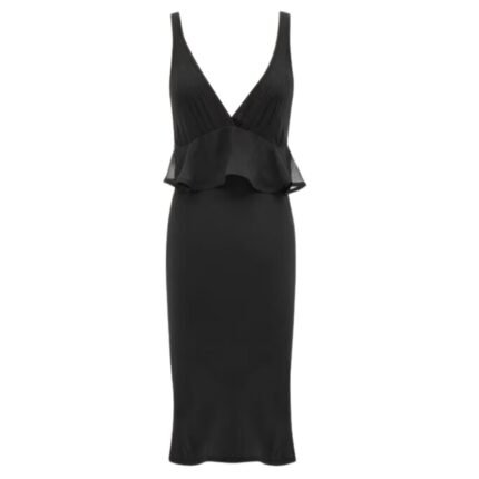 SAINT LAURENT HALTER DRESS IN SILK CREPE MUSLIN