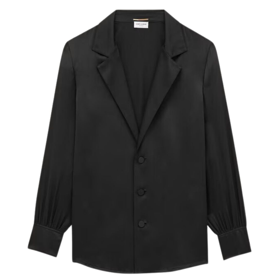 3 SAINT LAURENT PAJAMA SHIRT IN SILK SATIN CREPE