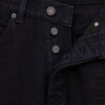 SAINT LAURENT V WAIST LONG BAGGY JEANS IN MIDNIGHT BLACK DENIM