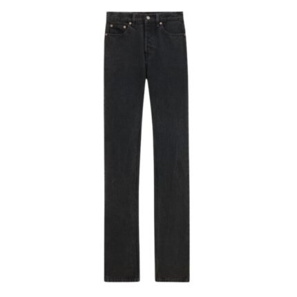 SAINT LAURENT 90S SLIM JEANS IN BLACK ROCK DENIM