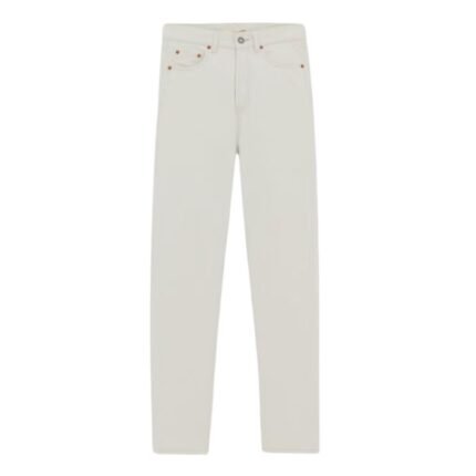 SAINT LAURENT SLIM FIT JEANS IN CHALK WHITE DENIM