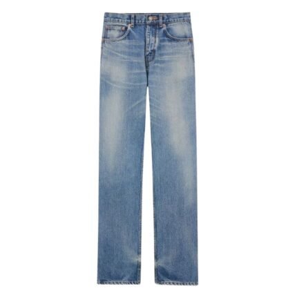 SAINT LAURENT STRAIGHT JEANS IN BENJAMIN BLUE DENIM