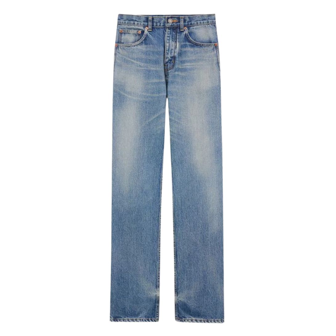 3 SAINT LAURENT STRAIGHT JEANS IN BENJAMIN BLUE DENIM