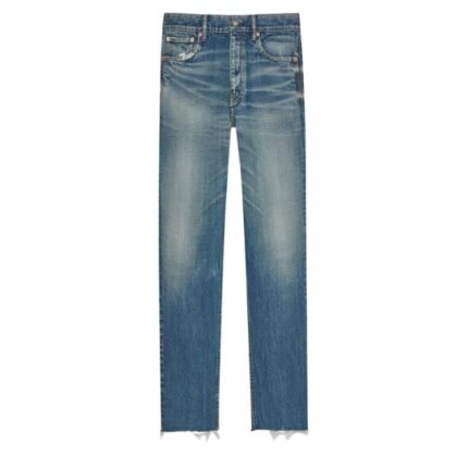 SAINT LAURENT STRAIGHT JEANS IN BLUE DENIM