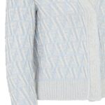 FENDI CARDIGAN LIGHT BLUE FF CASHMERE AND WOOL
