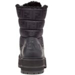FENDI BLACK LEATHER BIKER BOOTS
