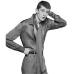 SAINT LAURENT SHIRT IN PRINCE OF WALES SILK CHARMEUSE