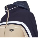 FENDI SKI JACKET BLUE TECHNICAL FABRIC JACKET
