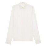 SAINT LAURENT SHIRT IN STRIPED SATIN PIQUÉ