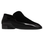 SAINT LAURENT GABRIEL LOAFERS IN PATENT LEATHER AND VELVET