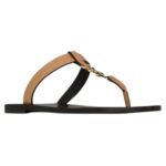SAINT LAURENT CASSANDRE SLIDES IN SMOOTH LEATHER