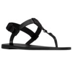SAINT LAURENT CASSANDRE SANDALS IN GLAZED LEATHER
