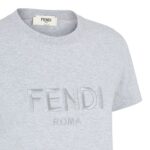 FENDI GRAY COTTON T-SHIRT