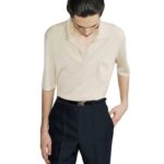 SAINT LAURENT POLO SHIRT CASSANDRE IN WOOL