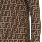 FENDI BROWN FF COTTON SHORT DRESS