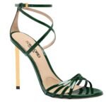 TOM FORD PATENT LEATHER IDA SANDAL EMERALD GREEN