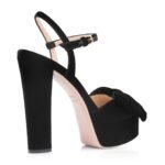 TOM FORD VELVET BRIGITTE PLATFORM SANDAL BLACK