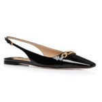 TOM FORD PATENT LEATHER WHITNEY SLINGBACK BALLERINA IVORY