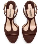 TOM FORD SUEDE LEATHER ANGELINA PLATFORM SANDAL DARK WHISKY