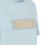 FENDI LIGHT BLUE JERSEY T-SHIRT
