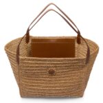 TOM FORD RAFFIA AND LEATHER TARA LARGE TOTE