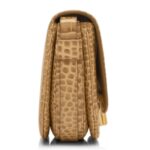TOM FORD SHINY STAMPED CROCODILE LEATHER WALLIS CROSSBODY BAG LIGHT BEIGE