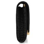TOM FORD SHINY STAMPED CROCODILE LEATHER WALLIS WALLET ON STRAP