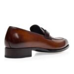 TOM FORD BURNISHED LEATHER ELKAN TWISTED BAND LOAFER MINK