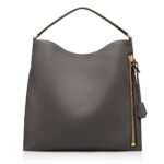 TOM FORD GRAIN LEATHER ALIX LARGE HOBO BLACK