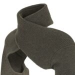 FENDI DARK GREEN WOOL AND CASHMERE SHRUG