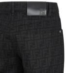FENDI LONG JEANS BLACK FF DENIM PANTS