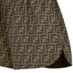 FENDI BROWN CANVAS SHORTS
