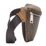 FENDI DIAGONAL MULTICOLOR LEATHER BELT BAG